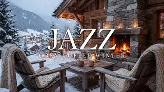 Cozy Winter Jazz with Fireplace ❄️ Soft Smooth Jazz for Relaxing Nights