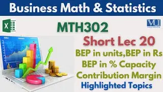 MTH302 Short Lecture 20_BEP in Units_BEP in Rs_BEP in % Capacity_Contribution Margin_Mth302 Lec 20