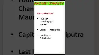 #Ancient Dynasties, their founders, Capitals, Last king #shorts