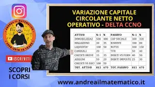 VARIAZIONE CAPITALE CIRCOLANTE NETTO OPERATIVO (DELTA CCNO) - FINANZA