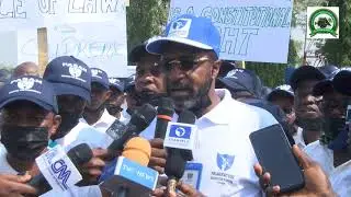 PARLIAMENTARY WORKERS PROTEST AT NATIONAL ASSEMBLY GATE