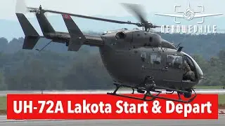 United States Army Eurocopter UH-72A Lakota Light Utility Helicopter Startup-Hover-Takeoff 15Sep25