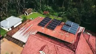 EV Charging on Solar ⚡ | 10kWp Solar Plant Upgradation in Pala, Kerala | Drone View