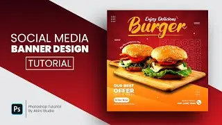 Restaurant Social Media Banner or Food Menu Design | Photoshop CC 2020 Tutorial