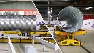 Sprial corrugated culvert pipe forming machine/Профилегибочная машина для производства спирально-гоф