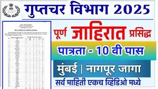 गुप्तचर विभागात 10 वी पाससाठी नोकरीची संधी | IB MTS Bharti 2025