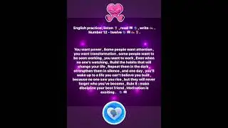 English practice , listen 👂🏽 , read 📖 🗣️, write ✍🏽 .  Number 12 - twelve 🗣️📖✍🏽👂🏽.