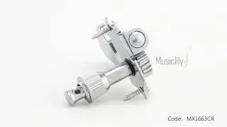 Wilkinson 3R3L 19:1 Open Gear Machine Heads Tuners Tuning Pegs Keys with Butterbean Button 360 show