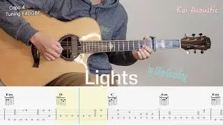 Lights(Ellie Goulding) | Fingerstyle Guitar Tutorial TAB & Chords & Lyrics