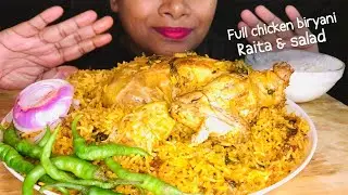 ASMR EATING SPICY FULL CHICKEN BIRYANI WITH RAITA l BIG BITES l EATING SOUNDS l MUKBANG l SPICE FOOD