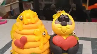 Air dry foam clay primitive country Bee & hive tutorial!