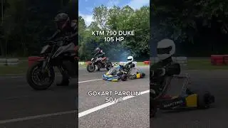 Motorcycle VS. Go Kart - WHO WON? #motorcycle #ktm790duke #carting #dragrace