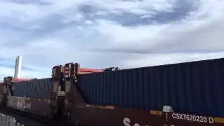 Train Passing Kelso Depot in Mojave National Preserve
