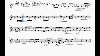 Sax alto Eb - Amadeu Russo - Estudo em Re menor, partitura com metronomo