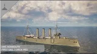 HMS Monmouth | Underway Test | Circa 1903 | #3danimation