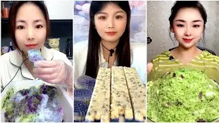 ASMR ICE EATING with MATCHA and MILK POWDER with PASSION FRUIT 