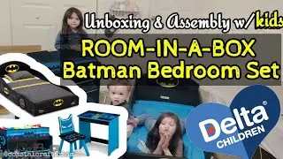UNBOXING: BATMAN Room-in-a-box bedroom set || Delta kids || toddler bed