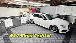 Barrina T8 LED Lighting Install In My 2 Car Garage!