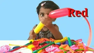 Aditi Learn Colors With Long Colorful Balloons🎈🎈🎈