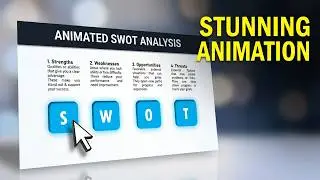 Учебное пособие по анимации нажатия кнопок PowerPoint &mdash; интерактивный дизайн слайдов SWOT 2025