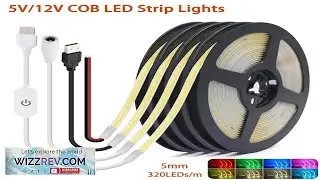 Светодиодная лента COB 5 В 12 В, белая USB-лампа для подсветки телевизора