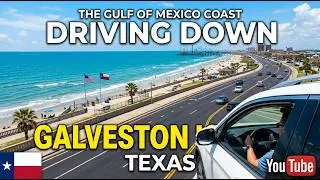 Driving down The Gulf of Mexico Coast of Galveston Island - Texas