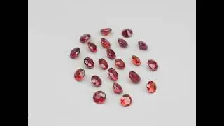 22pcs 2.18ct total Round Brilliant Natural Reddish Orange Spessartite Garnet