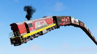 🚂😲Flying Train Crashes BeamNG.Drive Part-6