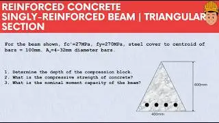 Singly Reinforced Beam | Irregular Section (Triangular Beam)