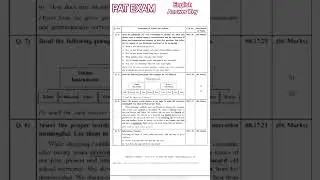 PAT Exam Answer Key Class 8th English || #2025 #english