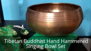 Tibetan Buddhist Hand Hammered Singing Bowl Set