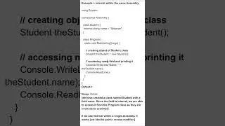 Internal Access Modifier|| Access Modifier Part 4 || IGNOU MCA Oops concepts