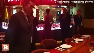 WATCH: Female Staff at Salt Bae's Restaurant PHYSICALLY HAUL Animal Rights Activist to the CURB