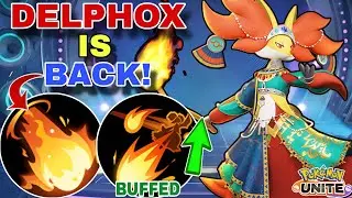 DELPHOX Returns! Mystical Fire + Flame Charge Feels Amazing After Buffs! | Pokemon Unite