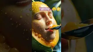 Papaya Face Eating Papaya 🧡🍈 | Cute & Funny Short #cuteandweird #fruitface #funnyasmr #funnyfood