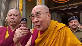 His Holiness the Dalai Lama at Mahabodhi Temple Bodh Gaya, Bihar, India