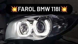 instalamos projetor e angel drl no farol da BMW 118i
