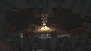 Cozy Campfire in the Wind, Rain and with Distant Thunder, Minecraft Ambience