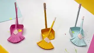 DIY Mini Paper Broom and Dustpan | How to Make Origami Broom and Dustpan  #Paper_Broom_And_Dustpan