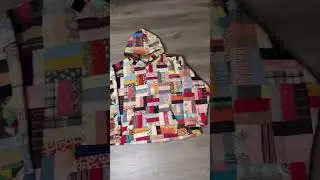 thrifted quilt to a cozy hoodie #sewing #upcycling #upcyclingfashion #diy #quilting #quilts