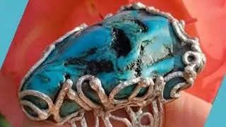 綠松石手工銀戒 純銀戒指 ~ 「想」 ~Turquoise Silver Ring/ 寶藏石光 Light of Treasure Stone/靈魂藥局藥師 Soul Pharmacy/狂愛自性之光 