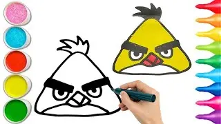 How To Draw cute Angry Birds EASY step by step Drawing, Painting & Coloring For Kids and Toddlers_🌞🎨