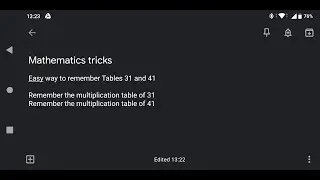 Easy trick to memorize Mathematics multiplication tables of 31 and 41