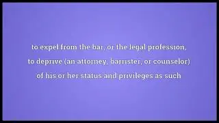 Disbar Meaning