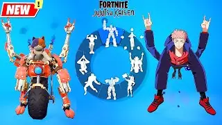Jujutsu Kaisen Yuji Itadori doing Funny Built-In Emotes in Fortnite