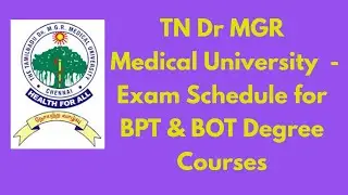 TNMGRMU - BPT & BOT Degree Examination Schedule - December 2020 | Full Details in Tamil