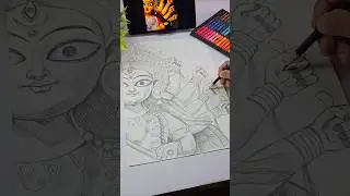 Durga Maa Drawing 😍 #shorts #durgamaa #durgapuja #durga #art #drawing