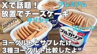 【放置でチーズケーキ】Xでバズり中！ヨーグルト×サブレで“レアチーズケーキ化”を検証してみた　ヨーグルト ココナッツサブレで　レアチーズケーキが出来るのか？＃簡単おやつ＃バズリスイーツ ＃簡単デザート