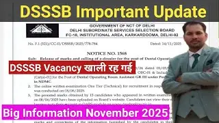 DSSSB Important Notice out || Low Cutt off || Dental operating room assistant result 2025 || #dsssb