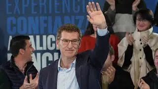 Feijóo interviene en un mitin en Marín